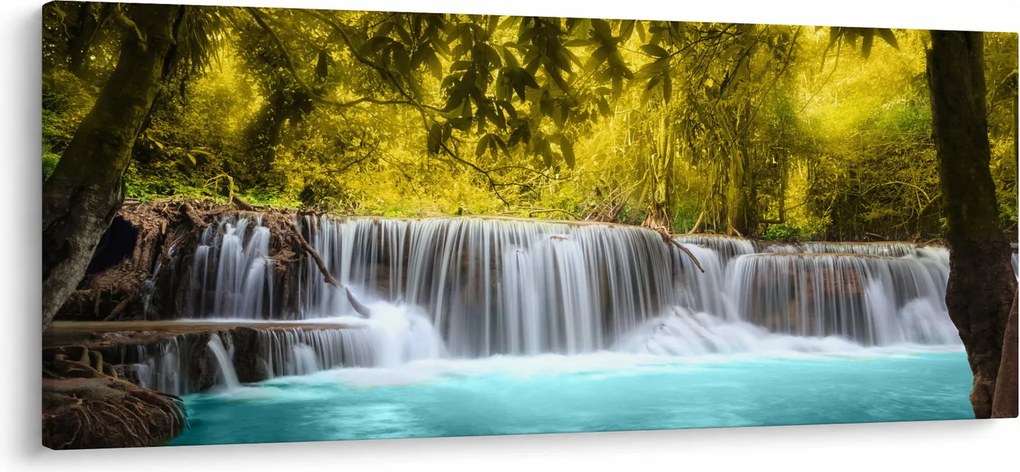 Obraz - Vodopád, s jasnými farbami (120x50 cm)