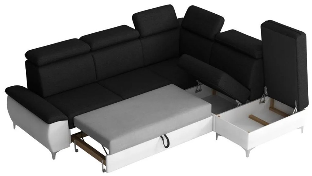 Rohová sedačka Chester C, Dostupné poťahy: ekokoža Soft 017 + Malmo New 96, Strana: ľavá