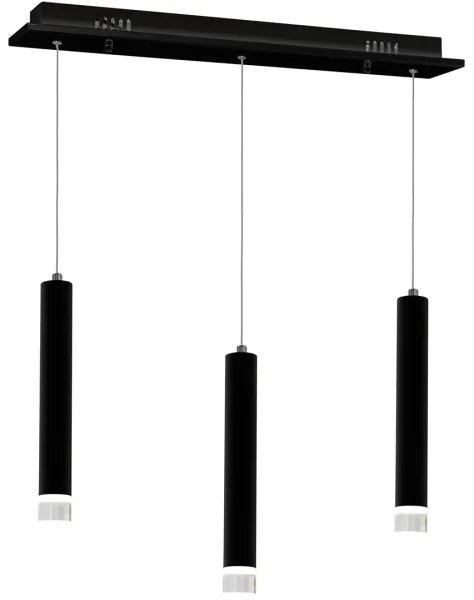 LED Luster na lanku CARBON 3xLED/15W/230V