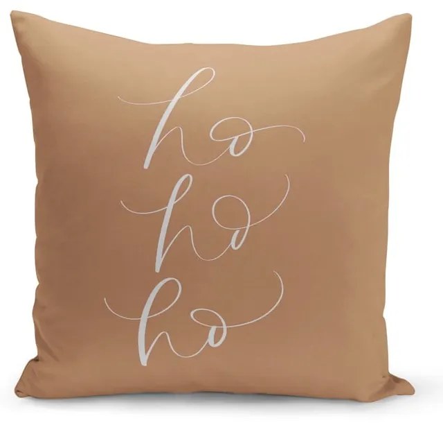 Hnedá vianočná dekoratívna obliečka na vankúš Kate Louise Christmas Noel, 43 x 43 cm