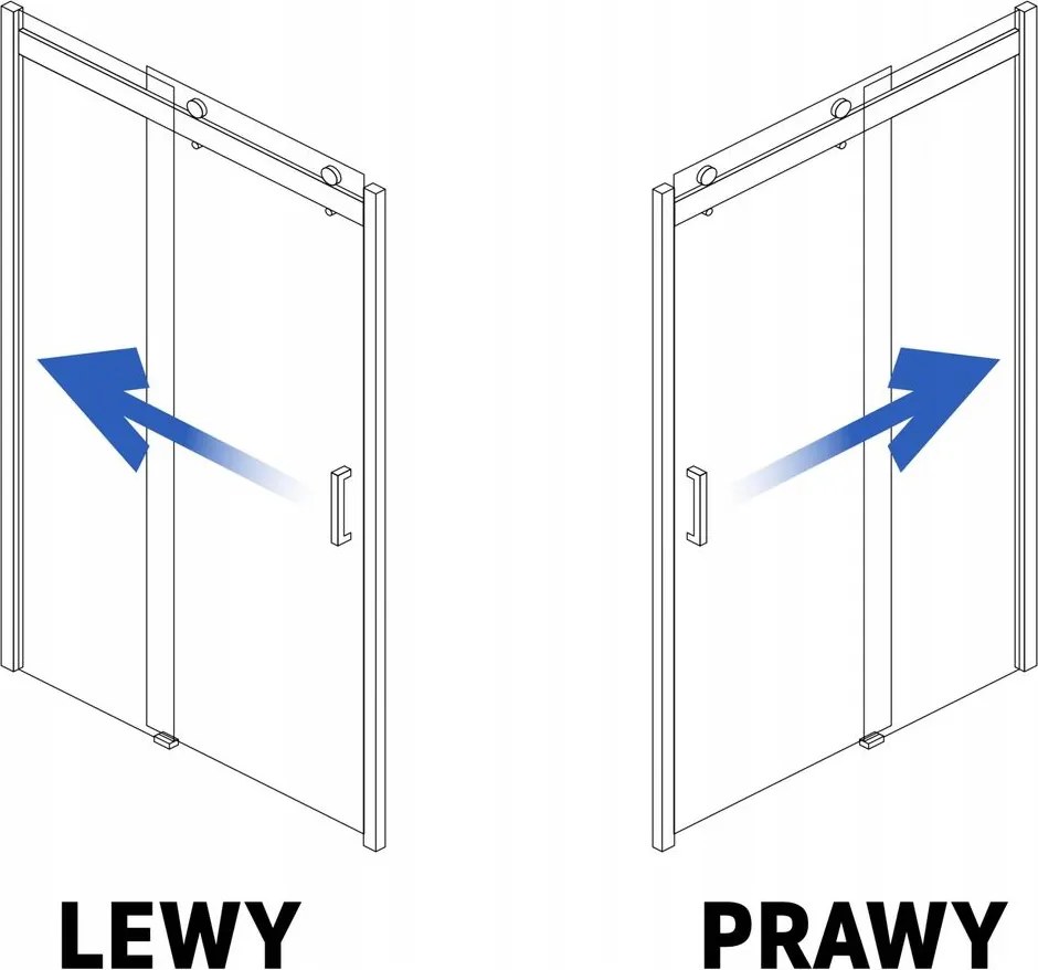Jednokrídlové posuvné sprchové dvere REA NIXON-2 ĽAVÉ 120 cm pre inštaláciu do niky, chróm/transparent - bez vaničky