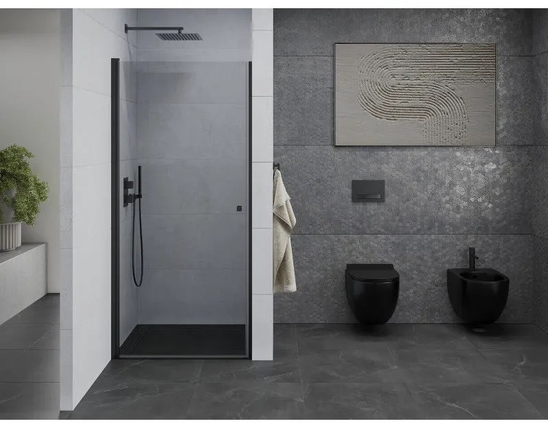 Mexen Pretoria, 1-krídlové sprchové dvere do otvoru 100 cm, 6 mm číre sklo, čierny profil, 852-100-000-70-00