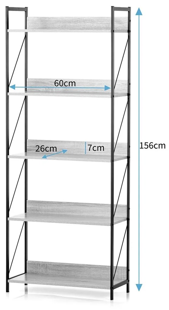 HOMEDE Regál Tukke hnedý, velikost 62x27,6x155