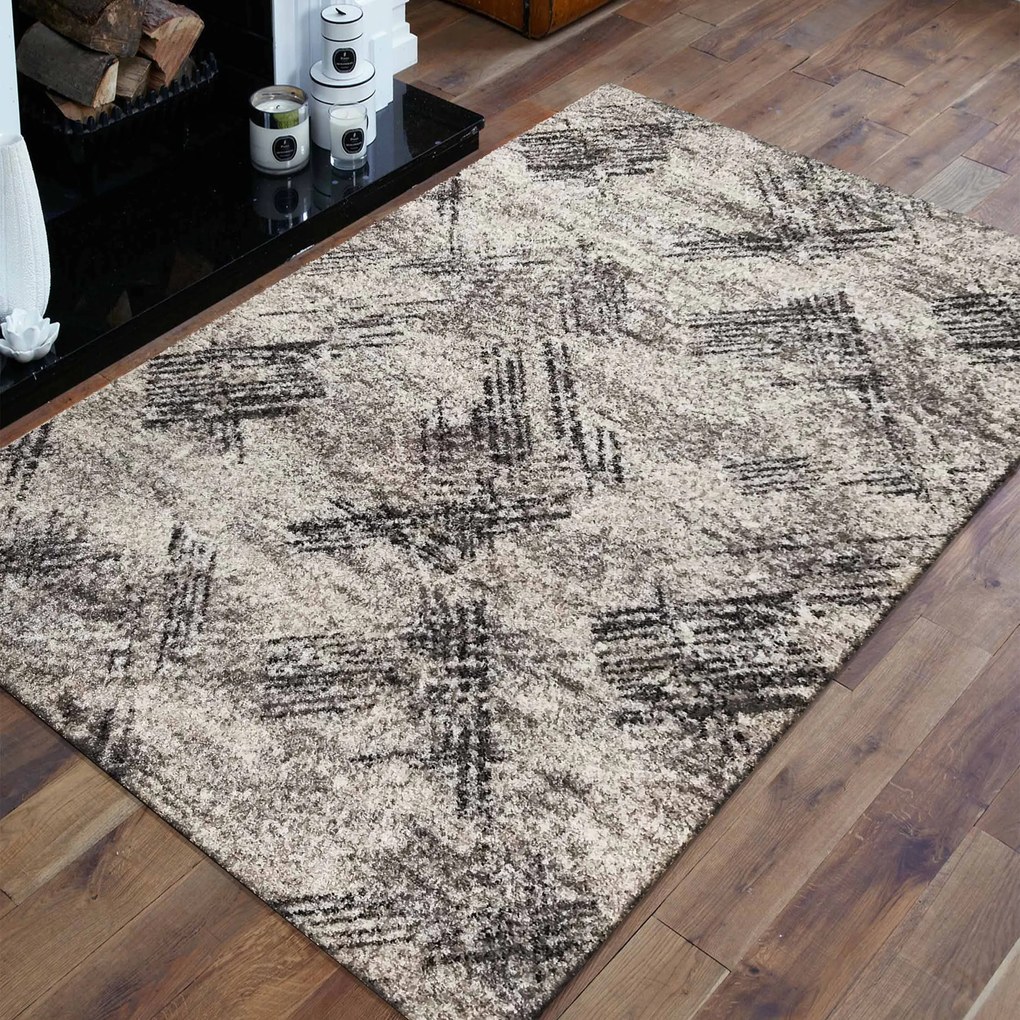 DY Sivý moderný koberec s abstraktným vzorom Panamero 02 Rozmer: 160x220 cm