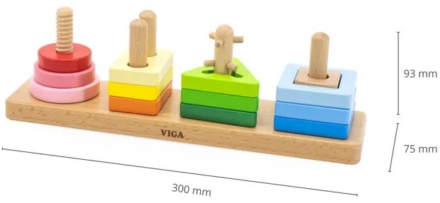 Kocky s triedičom tvarov Viga 44685 geometrické obrazce