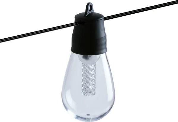 LED stmievateľný solárny reťaz 25xLED/1,5W/3,7/5V 2200 mAh 15 m IP65 čierna + diaľkové ovládanie