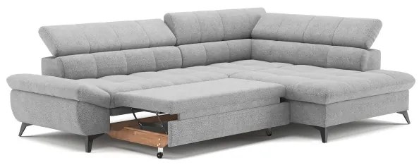 Rozkladacia rohová sedacia súprava do L MARANO pravá sivá