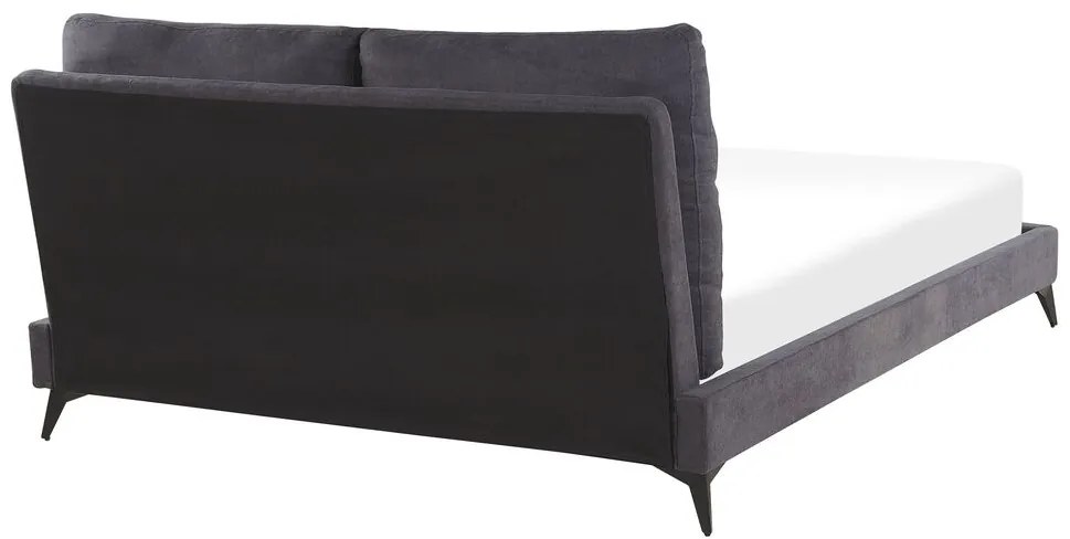 Manželská posteľ 160 cm MELIA (polyester) (tmavosivá) (s roštom). Vlastná spoľahlivá doprava až k Vám domov. 1023471