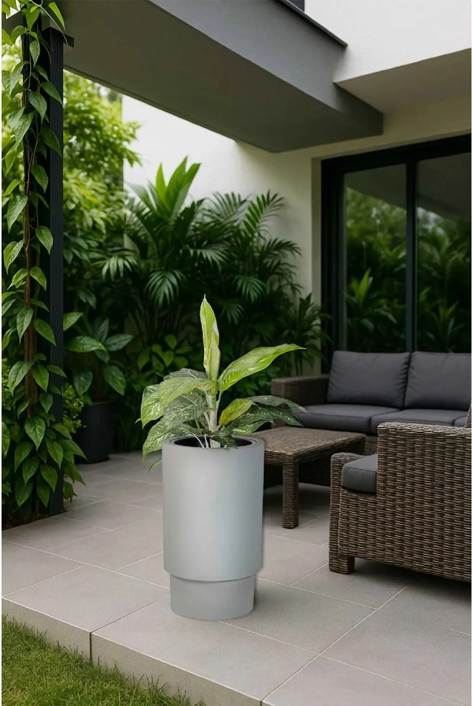 Kvetináč ESCADA, sklolaminát, výška 60 cm, beton design