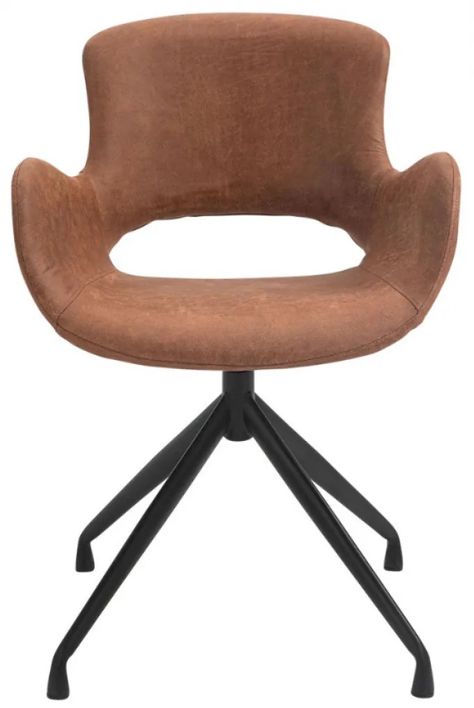 MOON ČALÚNENÁ STOLIČKA cognac leather