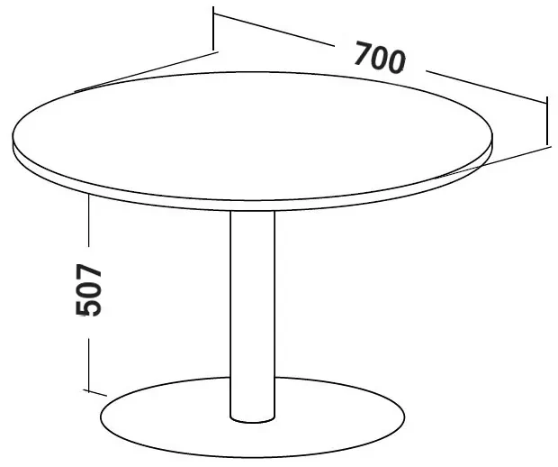 Konferenčný stôl ProOffice priemer 70 x 50,7 cm, buk