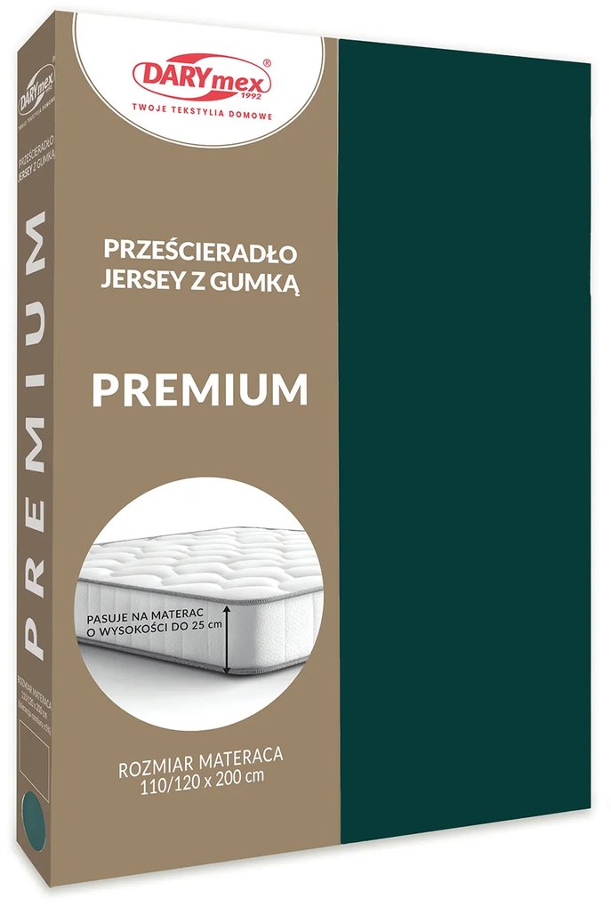 JERSEY PRESTIERADLO PREMIUM 200X220 CM TMAVOZELENÉ