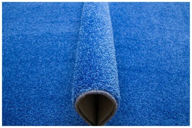 Metrážny koberec Livanto 411 shaggy, lesklý, modrý