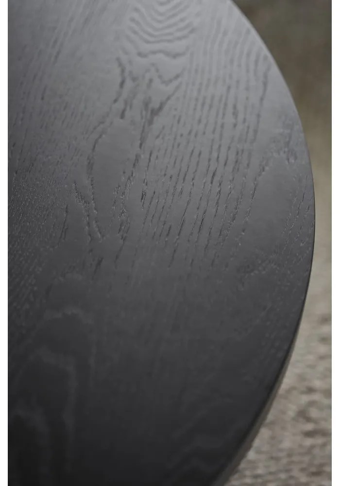 Čierny okrúhly konferenčný stolík v dekore duba ø 110 cm Boxford – Rowico