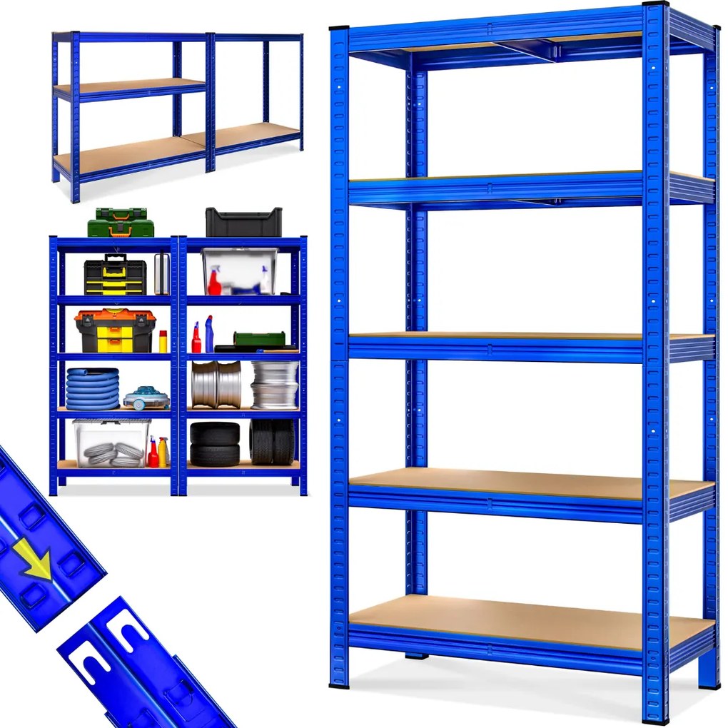 Monzana Regál s vysokou nosnosťou HEAVY, max. 875kg, 90x40x180cm, modrá
