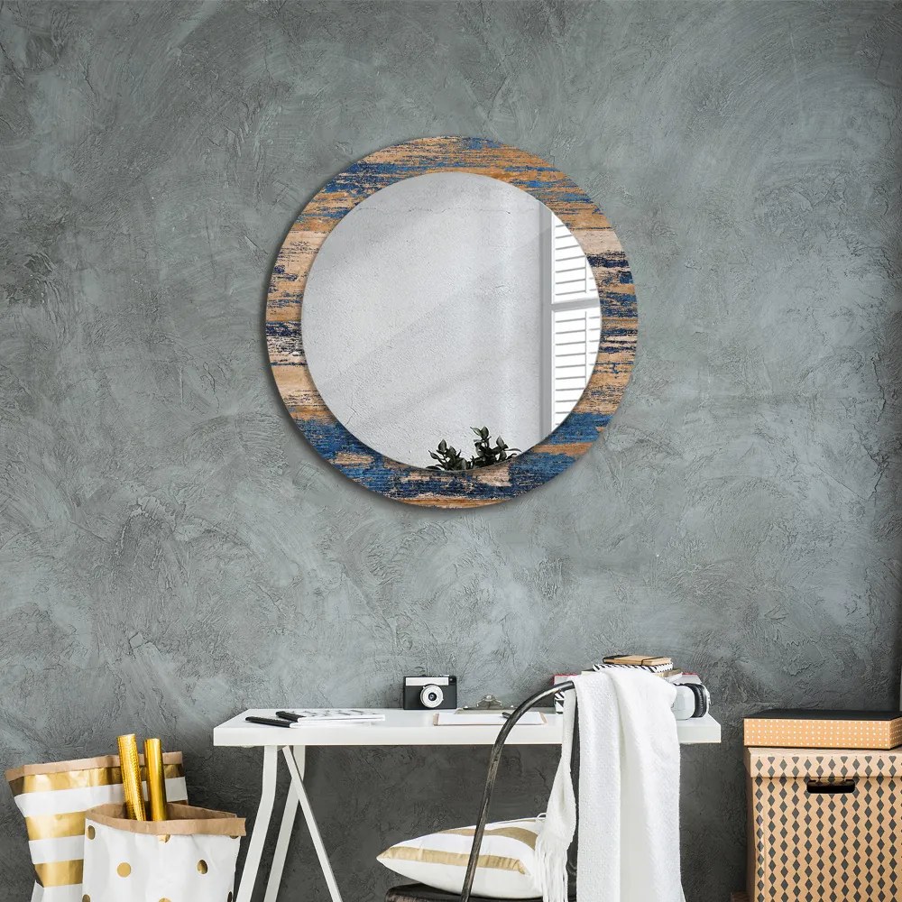 Okrúhle ozdobné zrkadlo Abstraktné drevo fi 70 cm
