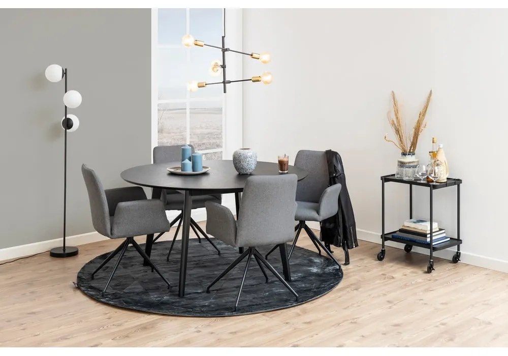 Sivé čalúnené jedálenské kreslo s podrúčkami Naya – Actona