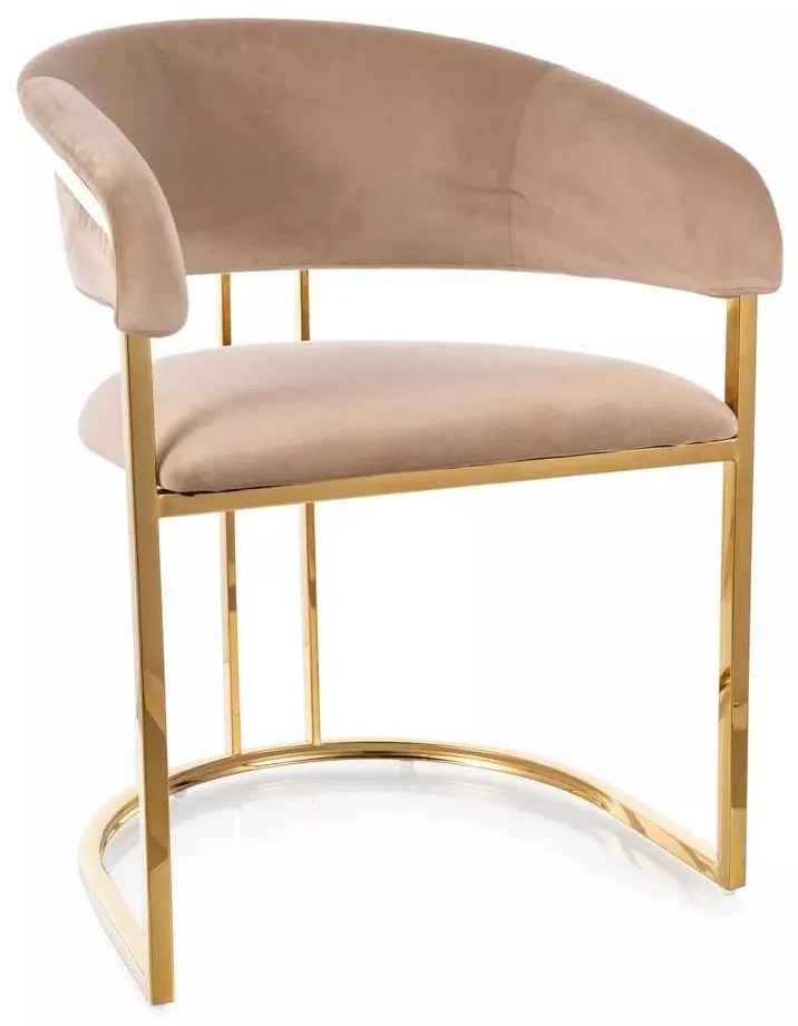 Jedálenská stolička Murata, béžová / zlatá