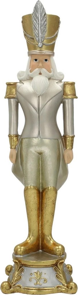 Figúrka Luskáčika 42cm silver gold