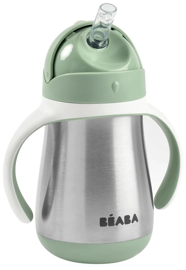 Hrnček termoizolačný so slamkou nerez 250ml Sage Green