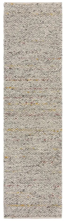 Krémový ručne tkaný behúň s prímesou vlny 60x230 cm Minerals – Flair Rugs