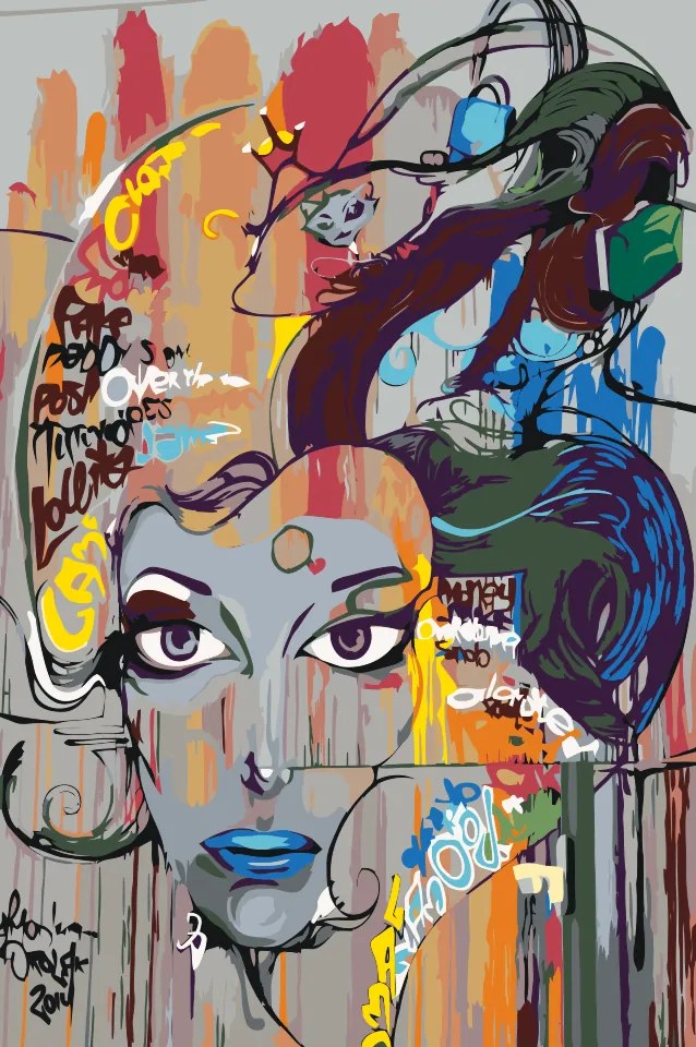 Gario Maľovanie podľa čísel Krásne modré pery Rozmery: 80 x 120 cm, Rámovanie: S vnútorným rámom