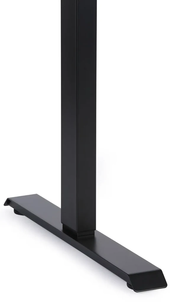 Výškovo nastaviteľný stôl, 160x80 cm, 1 motor, zaoblené rohy, čierna podnož, sivá
