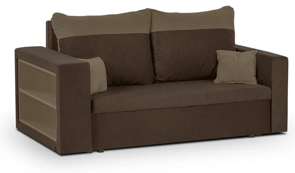 Pohovka pre 2 osoby s funkciou spania PAVEL Tmavohnedá/svetlohnedá