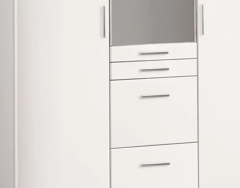 Šatníková skriňa Aachen, 135 cm, biela