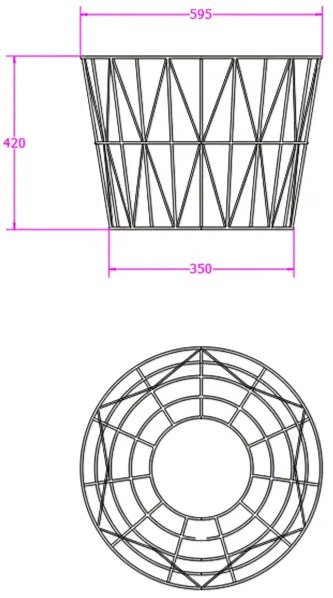 Podnož pre konferenčný stolík STILO, 600 × 420 mm, čierna