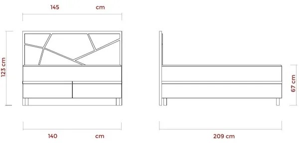 Čalúnená posteľ NAOMI 140x200 cm s matracmi a úložným priestorom, béžová