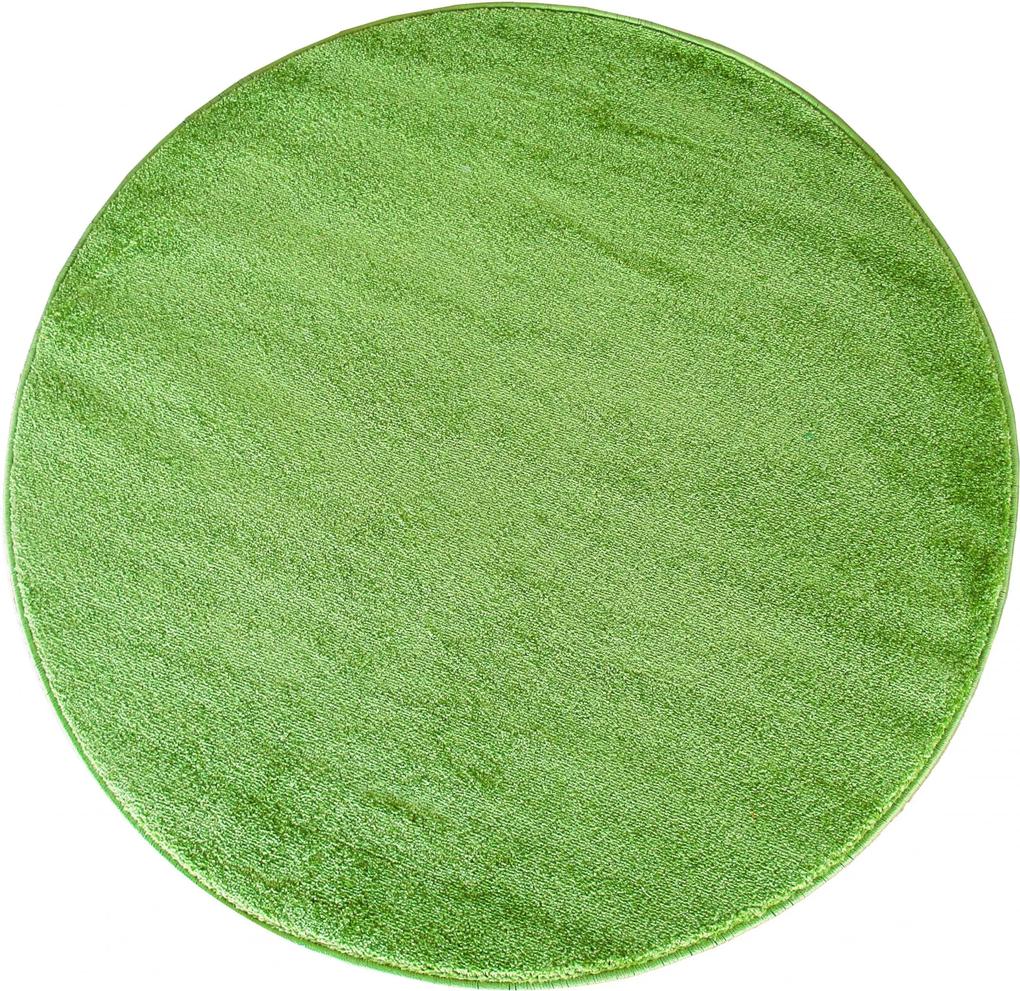 Okrúhly koberec zelenej farby