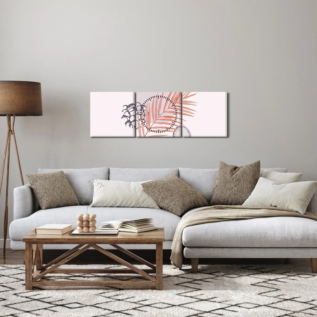 Obraz - Fialový minimalizmus N⁰3 (s hodinami) (90x30 cm)