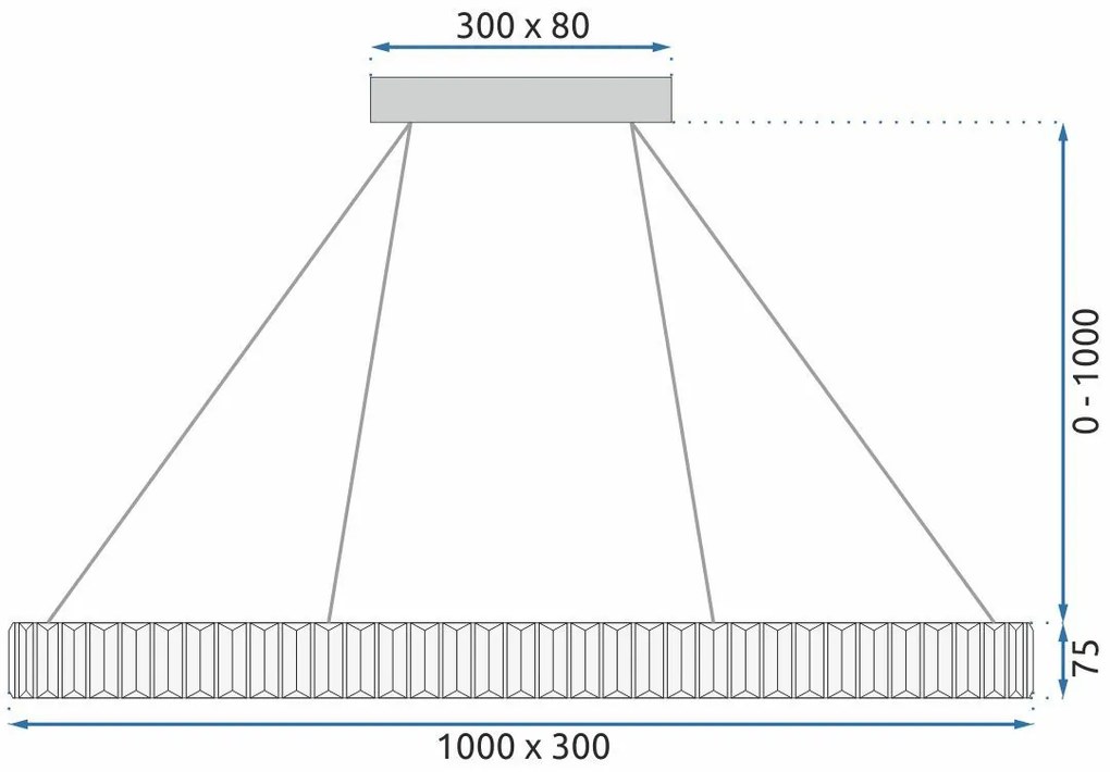 Toolight Toolight, LED stropné svietidlo 100x30 cm, 22W, APP1508-CP, zlatá matná, OSW-06971