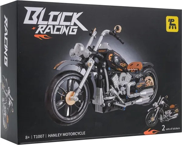 Stavebnica Čierny motocykel T1007 - 455 dielikov