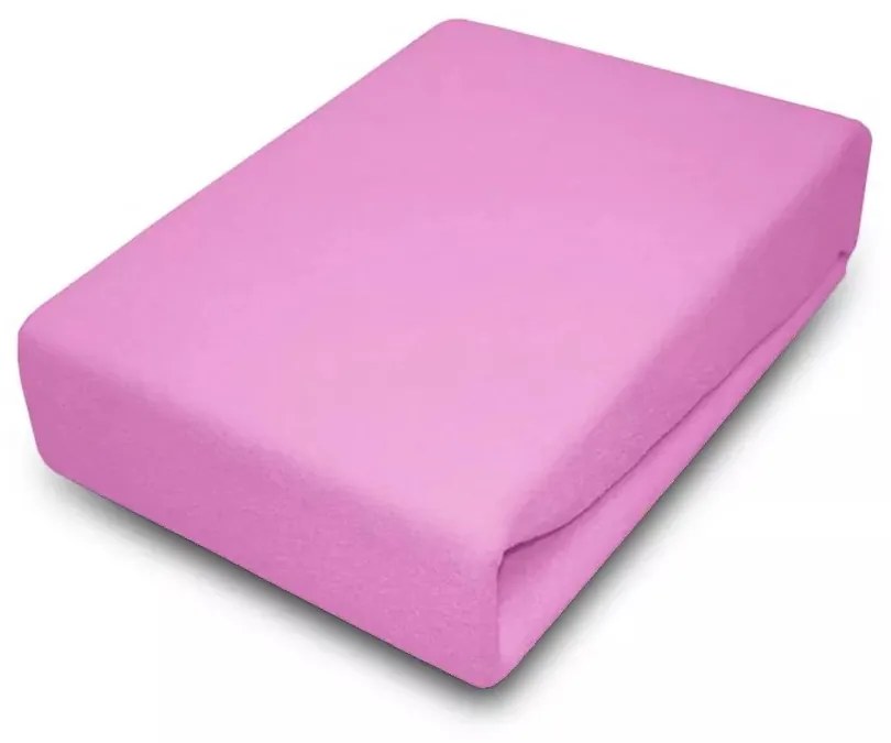 FDM Bavlnené jersey prestieradlo s gumou Orine candy pink, velikost 80x160