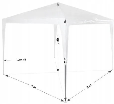 Záhradný altánok v modrej farbe Holla Garden 3 x 3 x 2,5 m