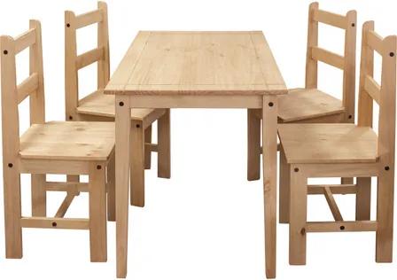OVN jedálenský set IDN 161611 masív borovica vosk  stôl+ 4 stoličky