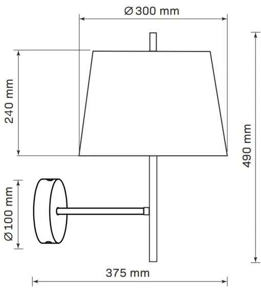 Nástenná lampa ELENA 1xE27/20W/230V čierna
