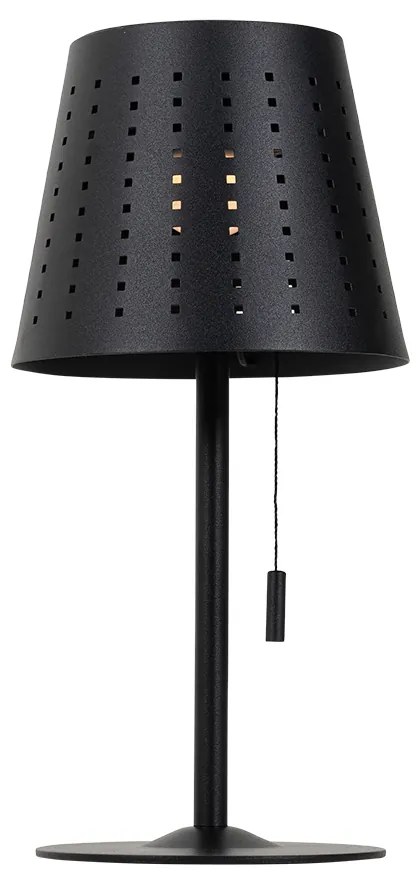 Sada 2 stolných lamp čiernych vrátane LED 3-stupňového stmievača dobíjateľnej a solárnej - Ferre