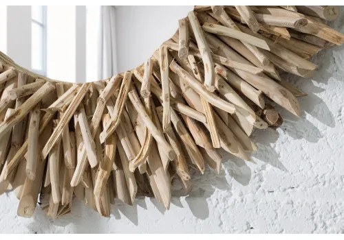 Zrkadlo 36577 Ø80cm Drevo Teak  - Komfort-nábytok