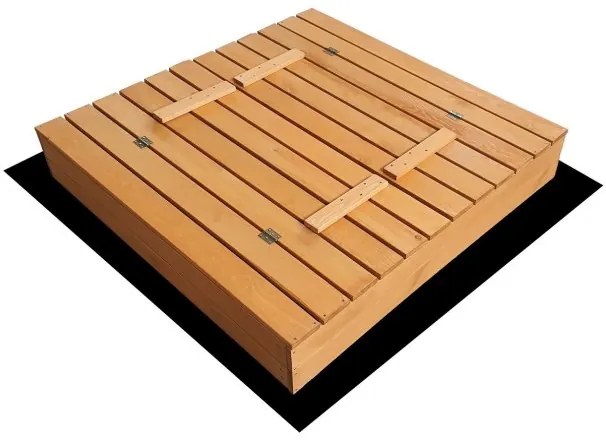Červené detské uzatvárateľné pieskovisko so strieškou 120 x 120 cm