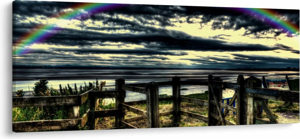 Obraz dúhy nad morom (120x50 cm)