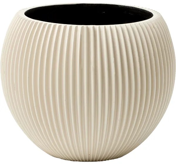 Kvetináč Capi Nature Groove special vase ball béžový 13x10 cm