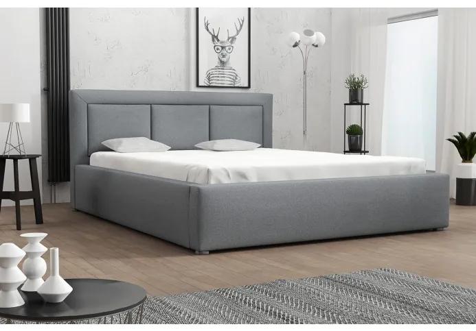 Jednolôžková posteľ s úložným priestorom a roštom 120x200 GOSTORF 3 - svetlá šedá