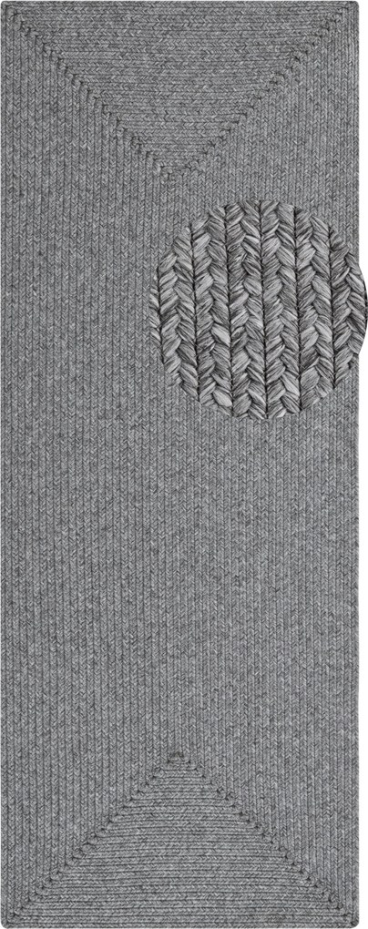 Kusový koberec Braided 105551 Light Grey – na von aj na doma, 120x170, šedá, chodba / predsieň, Hanse Home