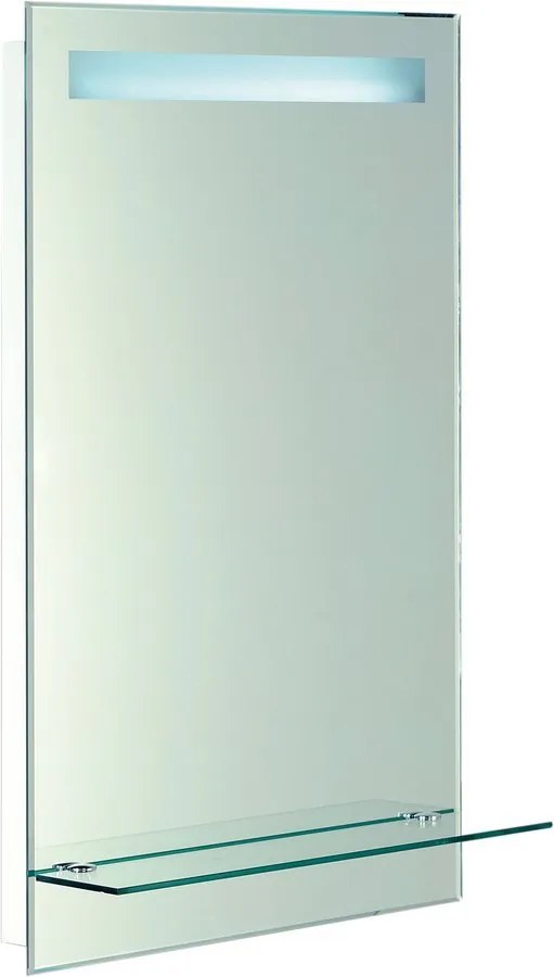 Aqualine ATH52 zrkadlo s LED osvetlením 50x80 cm, sklenená polica, gombíkový vypínač