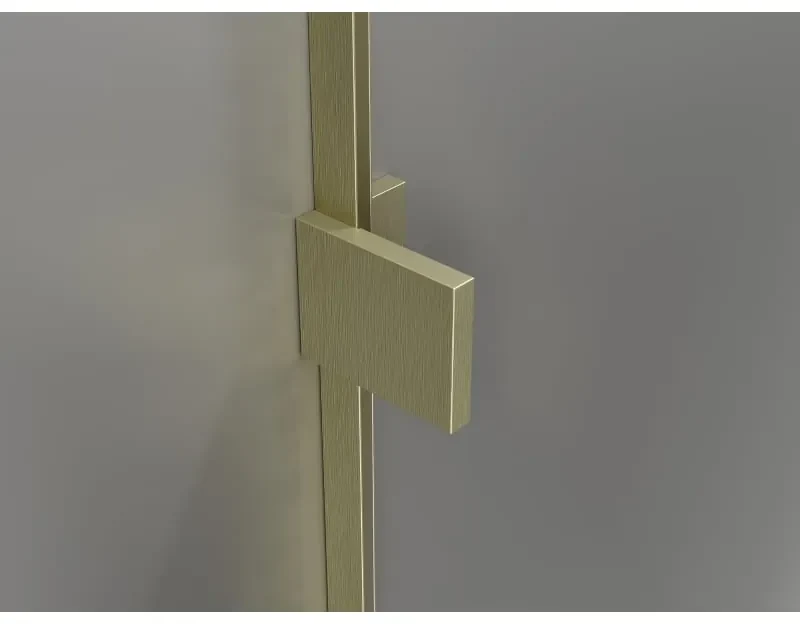 Mexen Lunar-B, pravostranný výklopný sprchový kút 90 x 80 cm, 8mm číre sklo, zlatý kartáčovaný - 832-090-080-55-00-P