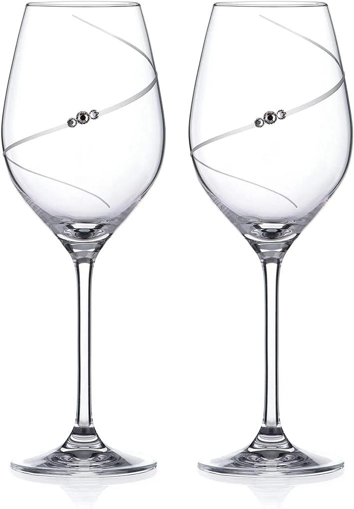 Diamante poháre na biele víno Silhouette City s kryštálmi Swarovski 360ml 2KS