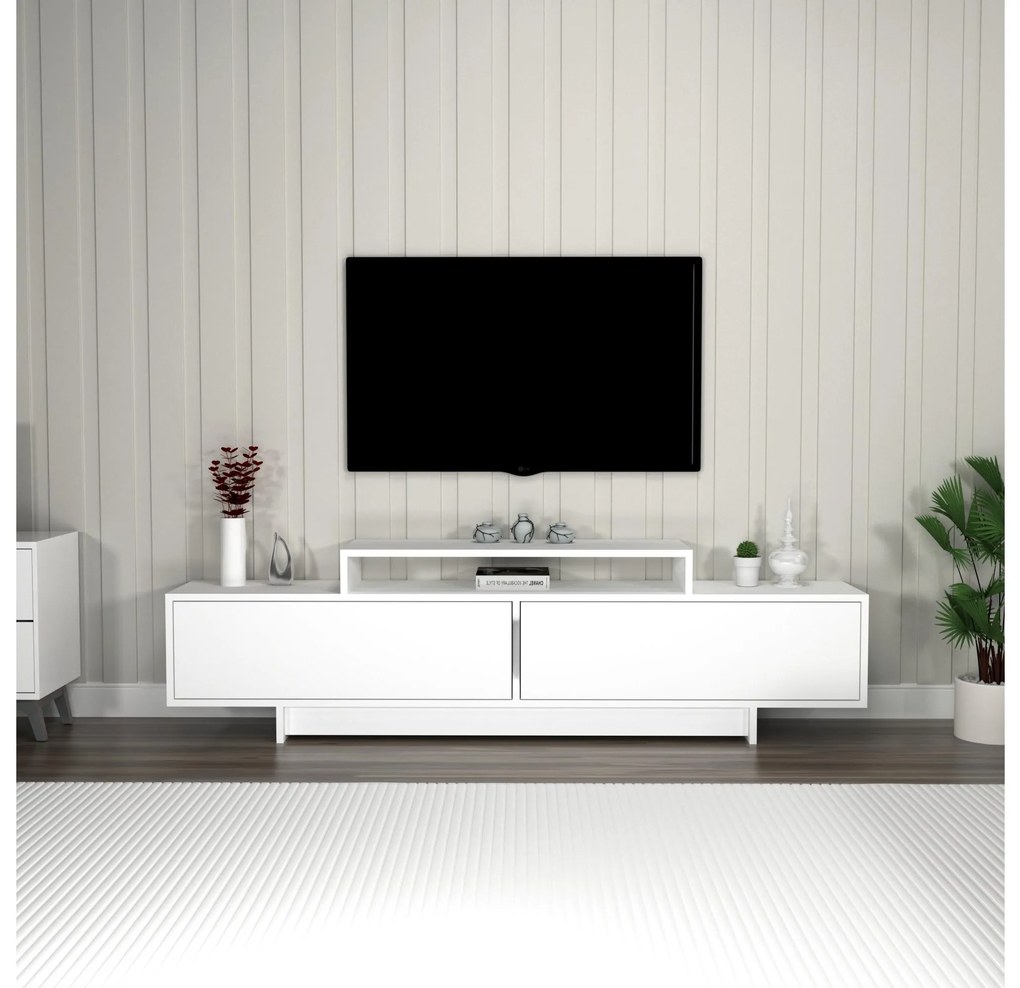 TV stolík/skrinka Grasias (biela). Akcia -19%. Vlastná spoľahlivá doprava až k Vám domov. 1107676